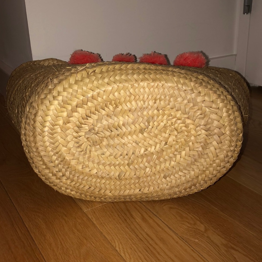 Pink Pom Straw Beach Bag (CJ Laing) - Picture 6 of 8